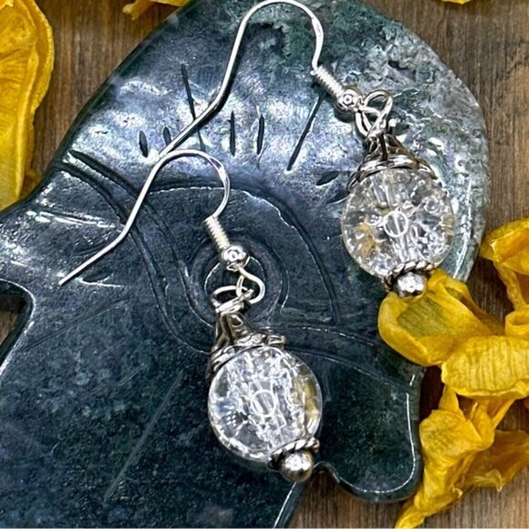 Alquimia Silver and Clear Earrings - Picture 1 of 1